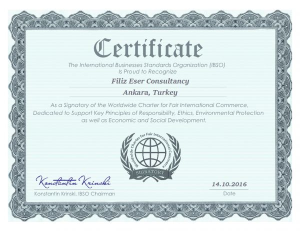 Filiz Eser Consultancy is in IBSO Ethics List
